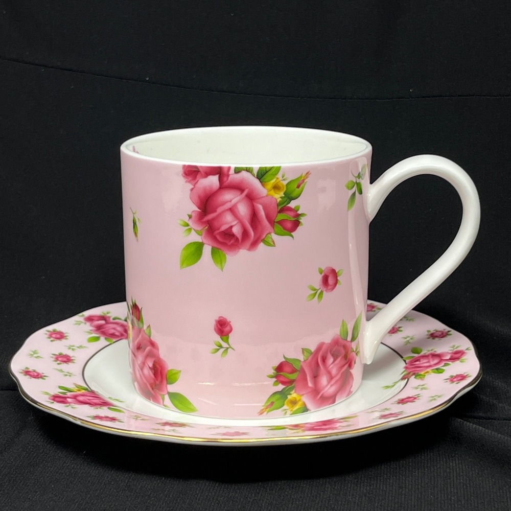 Royal Albert New Country Roses Pink Mug Saucer Set Gift Cottage Romantic Mother